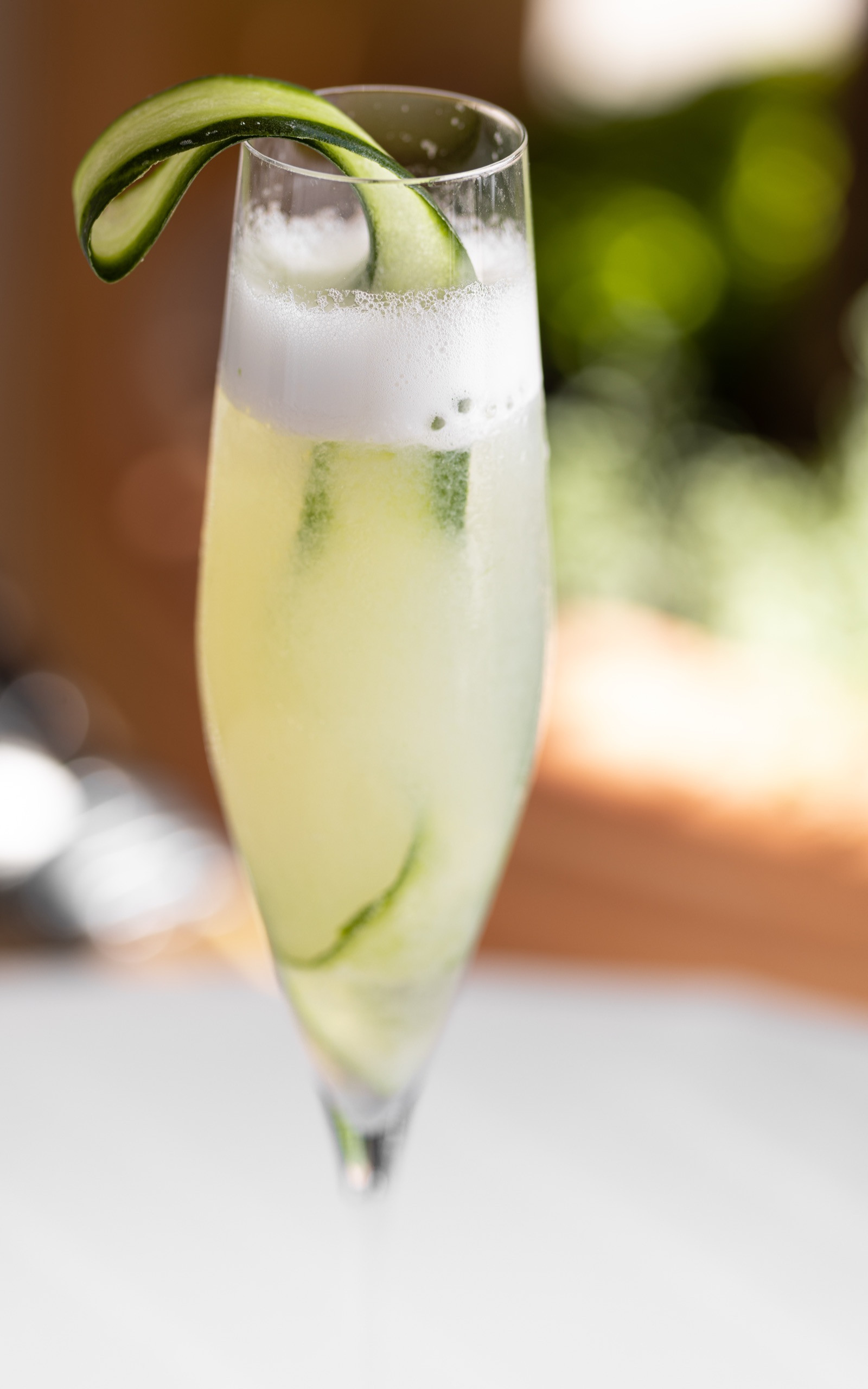 Cucumber champagne cocktail